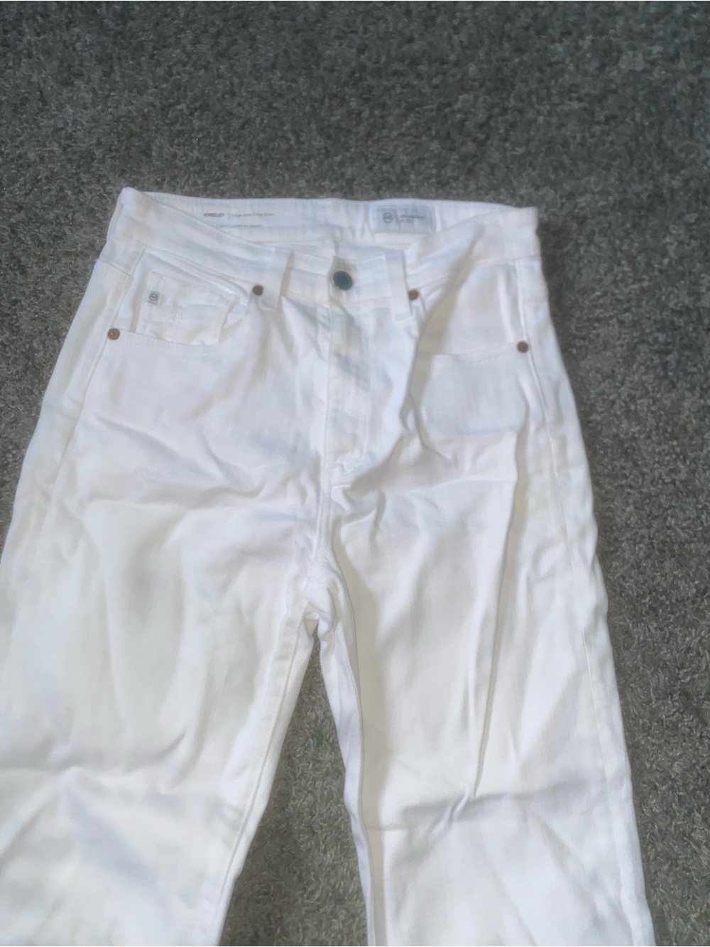 AG Adriano Goldschmied White Cropped Boot Cut Jeans - Picture 3 of 9